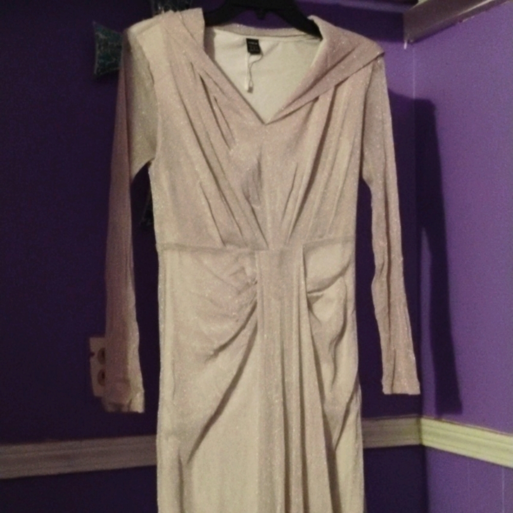 A Grayish Pink hue Dress with à hood